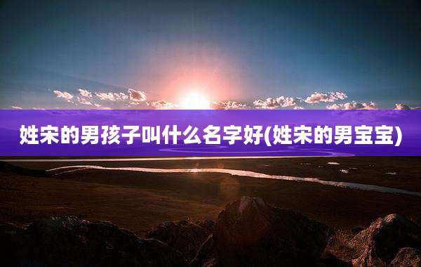姓宋的男孩子叫什么名字好(姓宋的男宝宝)