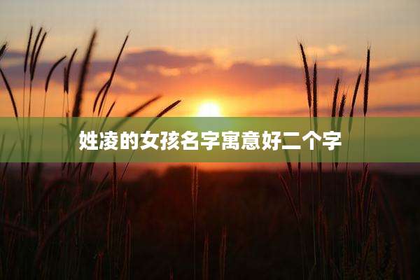 姓凌的女孩名字寓意好二个字