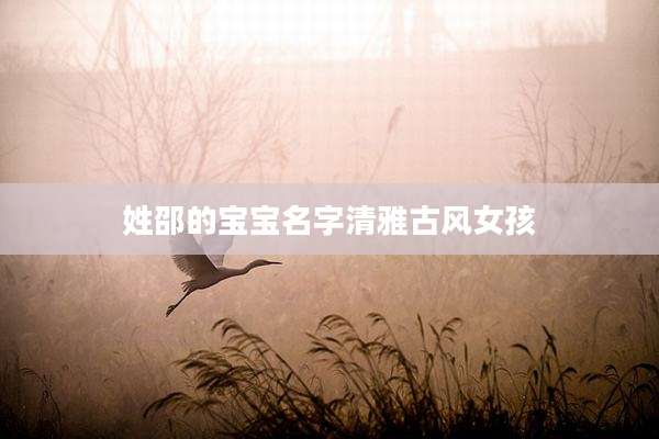 姓邵的宝宝名字清雅古风女孩