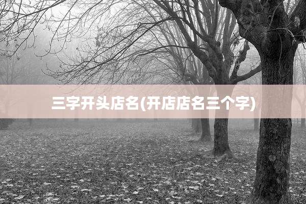 三字开头店名(开店店名三个字)