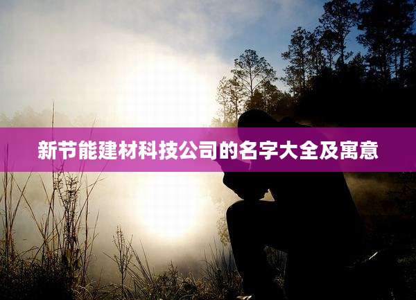 新节能建材科技公司的名字大全及寓意