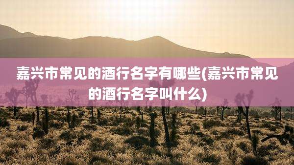 嘉兴市常见的酒行名字有哪些(嘉兴市常见的酒行名字叫什么)
