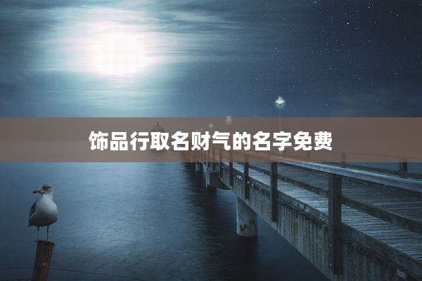 饰品行取名财气的名字免费