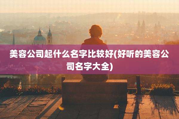 美容公司起什么名字比较好(好听的美容公司名字大全)