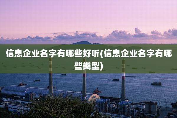 信息企业名字有哪些好听(信息企业名字有哪些类型)