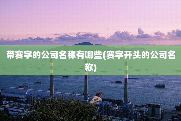 带赛字的公司名称有哪些(赛字开头的公司名称)