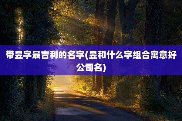 带昱字最吉利的名字(昱和什么字组合寓意好公司名)