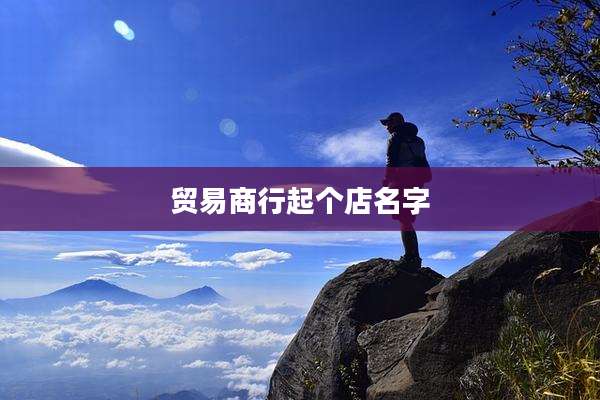 贸易商行起个店名字
