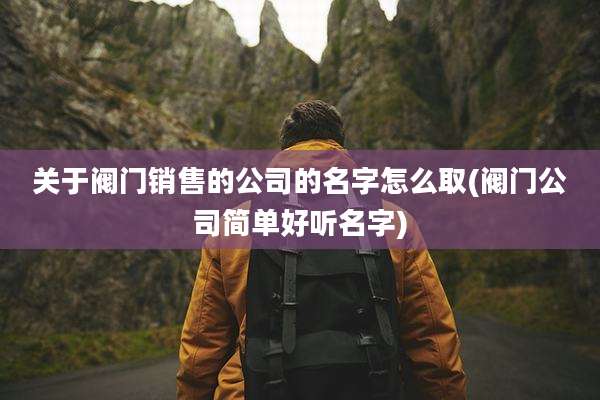 关于阀门销售的公司的名字怎么取(阀门公司简单好听名字)