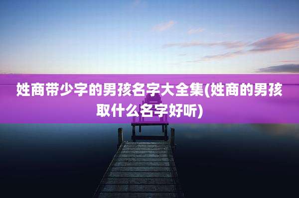姓商带少字的男孩名字大全集(姓商的男孩取什么名字好听)