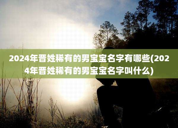 2024年晋姓稀有的男宝宝名字有哪些(2024年晋姓稀有的男宝宝名字叫什么)