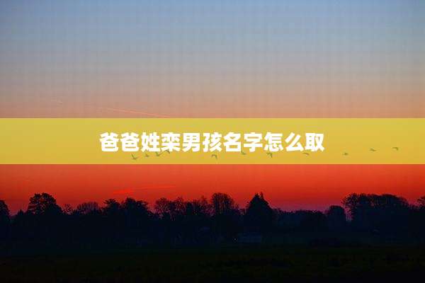 爸爸姓栾男孩名字怎么取