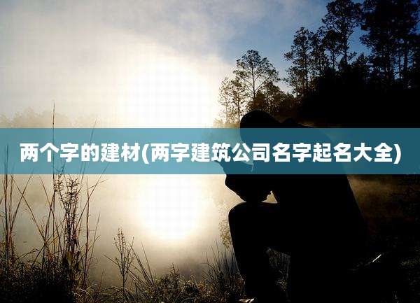 两个字的建材(两字建筑公司名字起名大全)