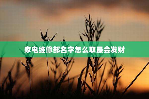 家电维修部名字怎么取最会发财