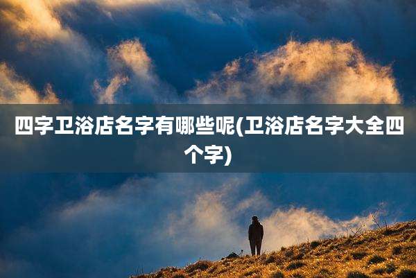 四字卫浴店名字有哪些呢(卫浴店名字大全四个字)
