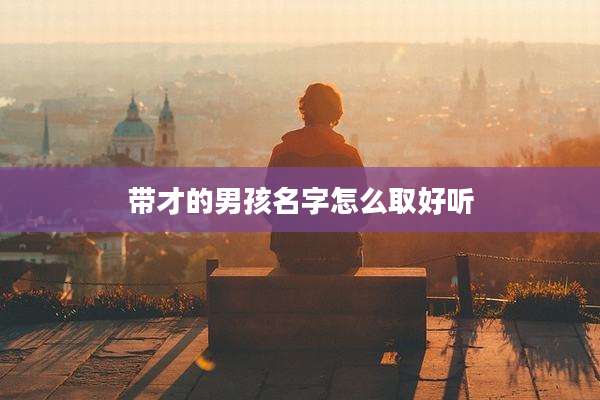 带才的男孩名字怎么取好听