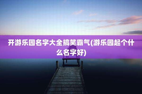 开游乐园名字大全搞笑霸气(游乐园起个什么名字好)