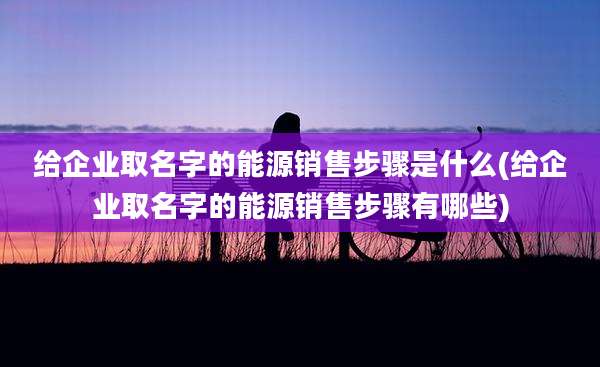 给企业取名字的能源销售步骤是什么(给企业取名字的能源销售步骤有哪些)