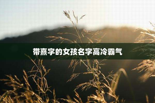 带熹字的女孩名字高冷霸气