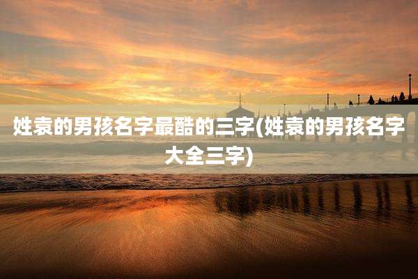 姓袁的男孩名字最酷的三字(姓袁的男孩名字大全三字)