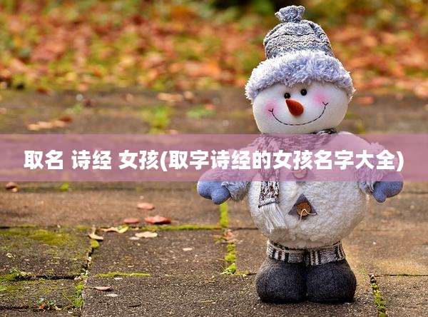 取名 诗经 女孩(取字诗经的女孩名字大全)