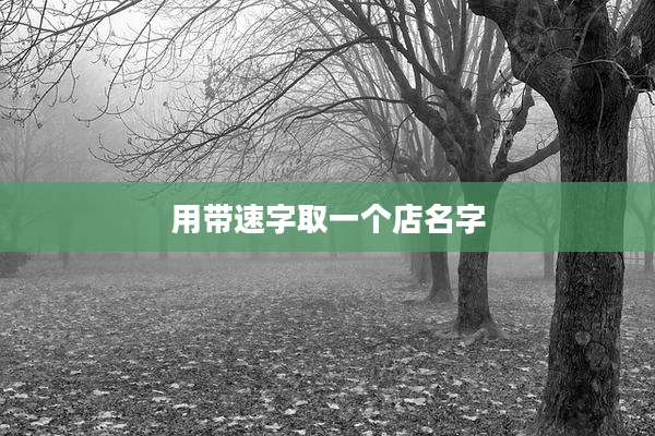 用带速字取一个店名字