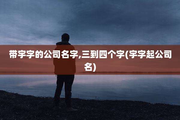 带宇字的公司名字,三到四个字(宇字起公司名)