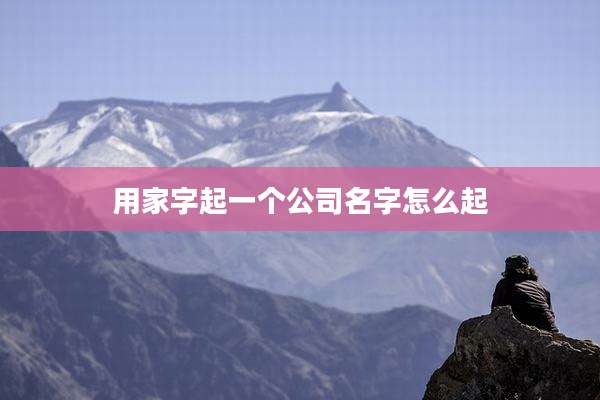 用家字起一个公司名字怎么起