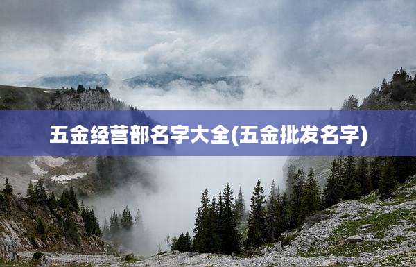 五金经营部名字大全(五金批发名字)