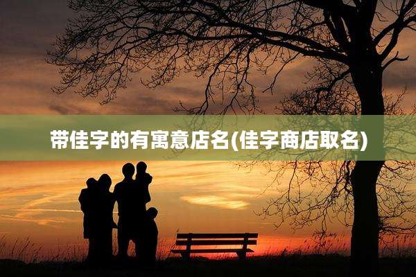 带佳字的有寓意店名(佳字商店取名)