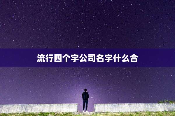 流行四个字公司名字什么合