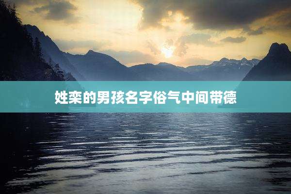 姓栾的男孩名字俗气中间带德