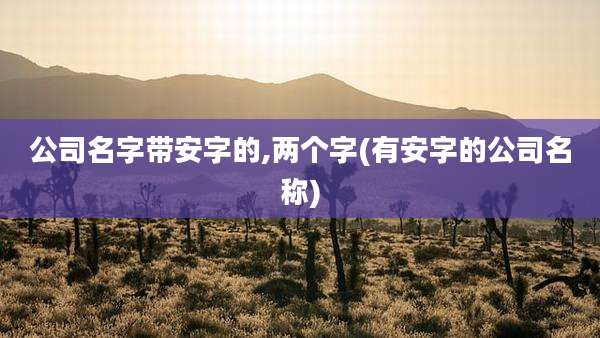 公司名字带安字的,两个字(有安字的公司名称)
