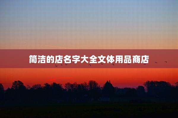简洁的店名字大全文体用品商店