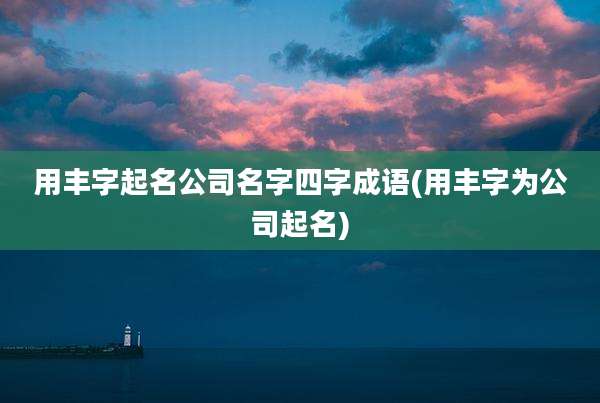 用丰字起名公司名字四字成语(用丰字为公司起名)