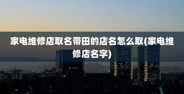 家电维修店取名带田的店名怎么取(家电维修店名字)