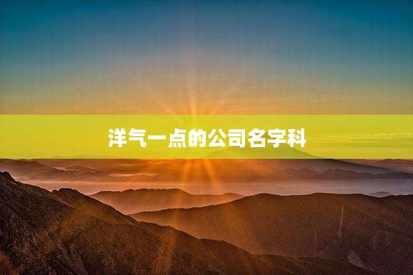 洋气一点的公司名字科