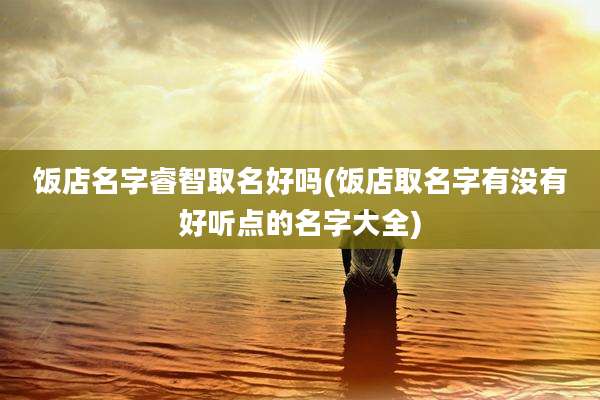 饭店名字睿智取名好吗(饭店取名字有没有好听点的名字大全)