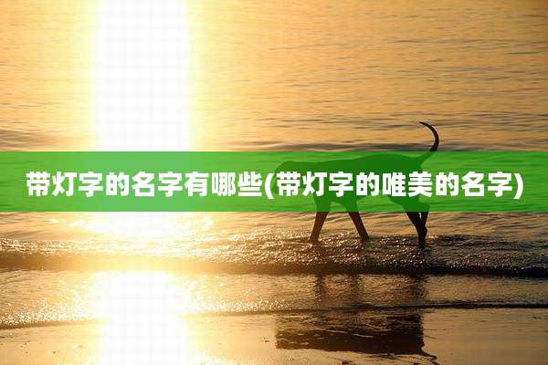 带灯字的名字有哪些(带灯字的唯美的名字)