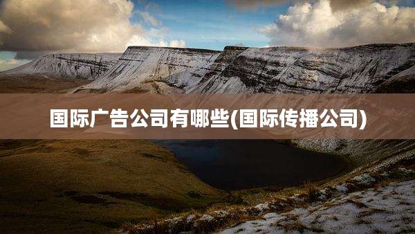 国际广告公司有哪些(国际传播公司)