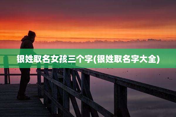 银姓取名女孩三个字(银姓取名字大全)
