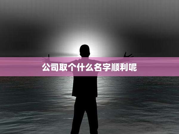 公司取个什么名字顺利呢