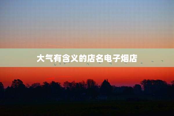 大气有含义的店名电子烟店