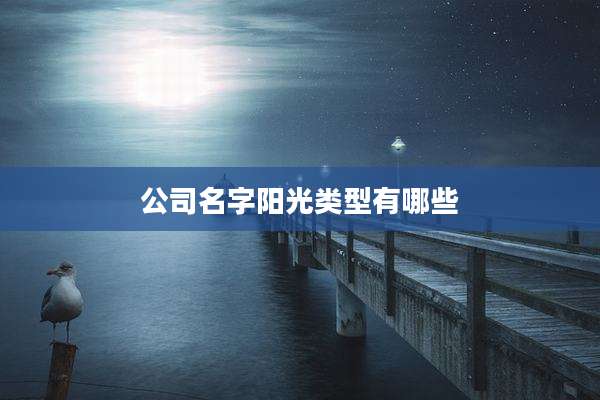公司名字阳光类型有哪些