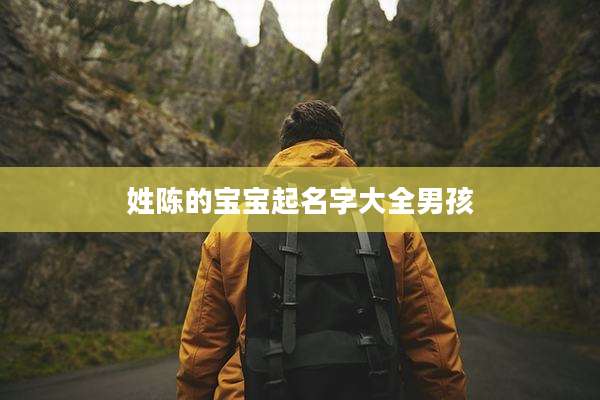 姓陈的宝宝起名字大全男孩