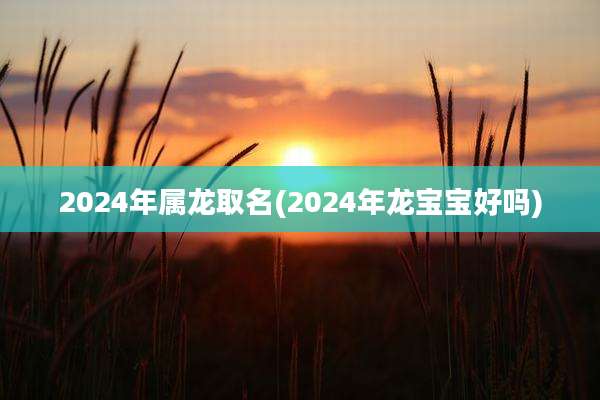 2024年属龙取名(2024年龙宝宝好吗)