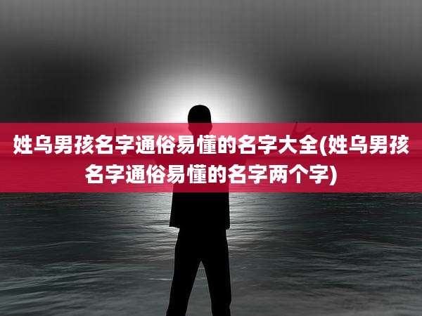 姓乌男孩名字通俗易懂的名字大全(姓乌男孩名字通俗易懂的名字两个字)