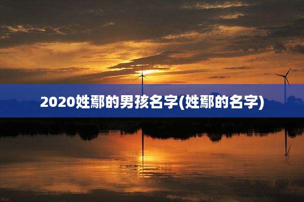 2020姓鄢的男孩名字(姓鄢的名字)