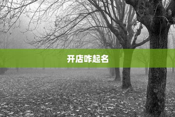 开店咋起名