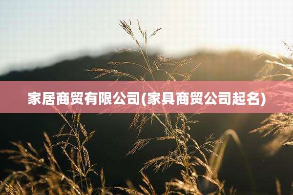 家居商贸有限公司(家具商贸公司起名)